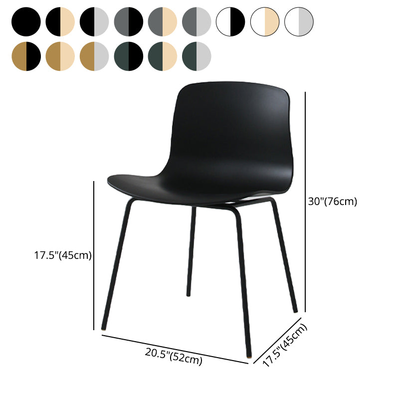 Sillas de comedor de metal contemporáneo, sillas sin brazos, sillas de comedor de plástico para restaurante