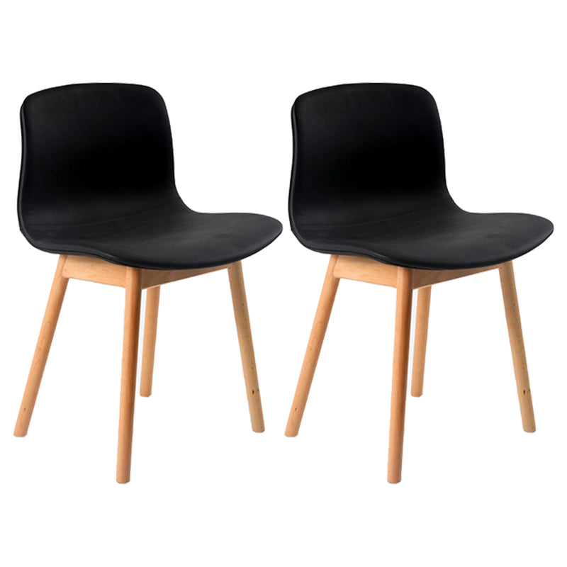Sillas de comedor de madera contemporáneas Sillas de comedor tapizadas sin brazos para restaurante