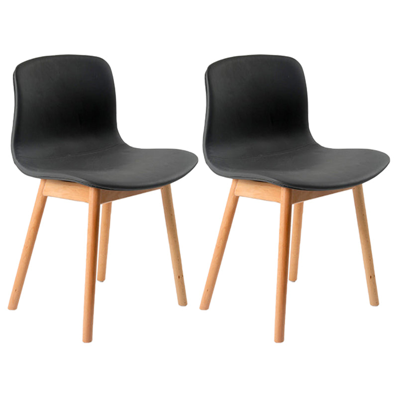 Sillas de comedor de madera contemporáneas Sillas de comedor tapizadas sin brazos para restaurante