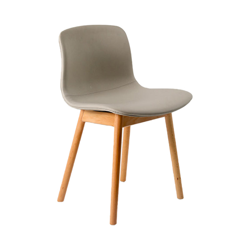 Sillas de comedor de madera contemporáneas Sillas de comedor tapizadas sin brazos para restaurante