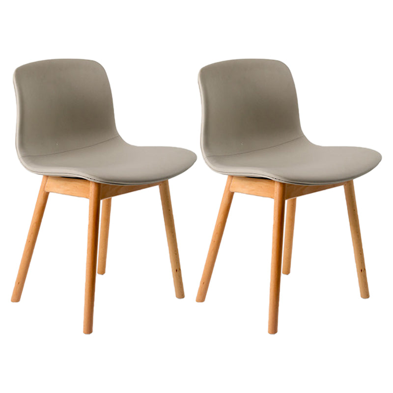 Sillas de comedor de madera contemporáneas Sillas de comedor tapizadas sin brazos para restaurante