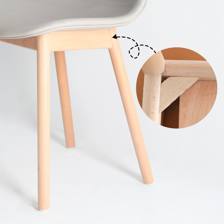 Sillas de comedor de madera contemporáneas Sillas de comedor tapizadas sin brazos para restaurante