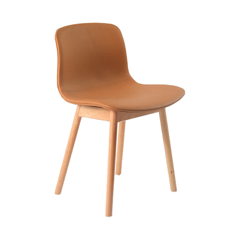 Sillas de comedor de madera contemporáneas Sillas de comedor tapizadas sin brazos para restaurante