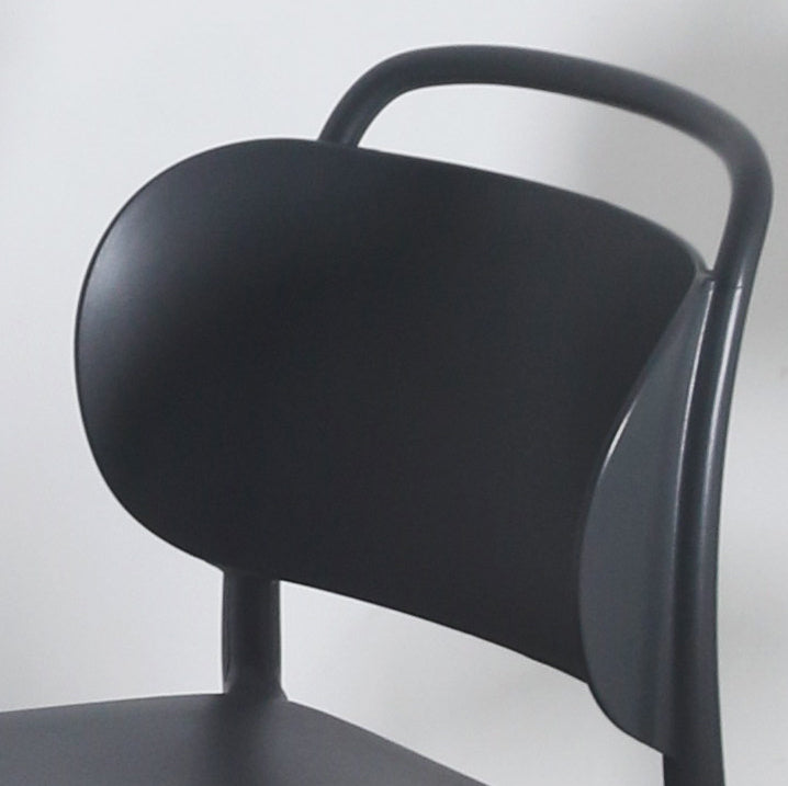Sillas de comedor de plástico contemporáneas, silla sin brazos con respaldo abierto (juego de 2)