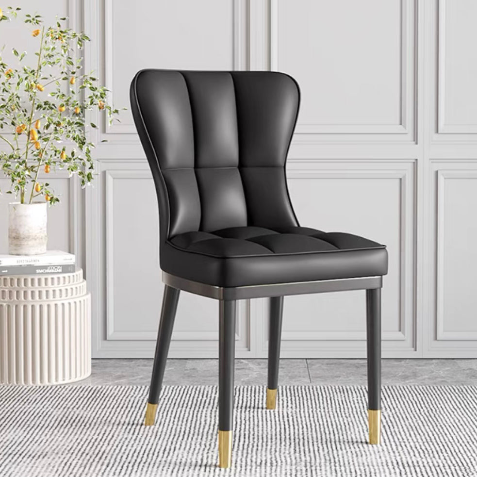 El comedor del metal del estilo atractivo preside la tela de lino tapizada sin brazos que cena la silla para el uso en el hogar