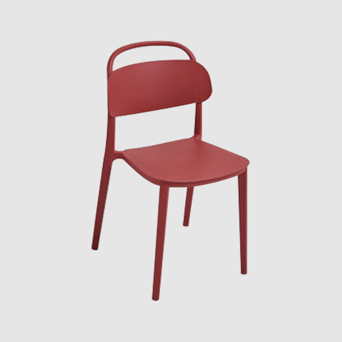 Chaise scandinave en plastique empilable à dossier ouvert au fini mat (Ensemble de 4)