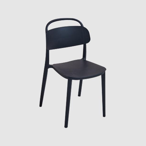 Chaise scandinave en plastique empilable à dossier ouvert au fini mat (Ensemble de 4)