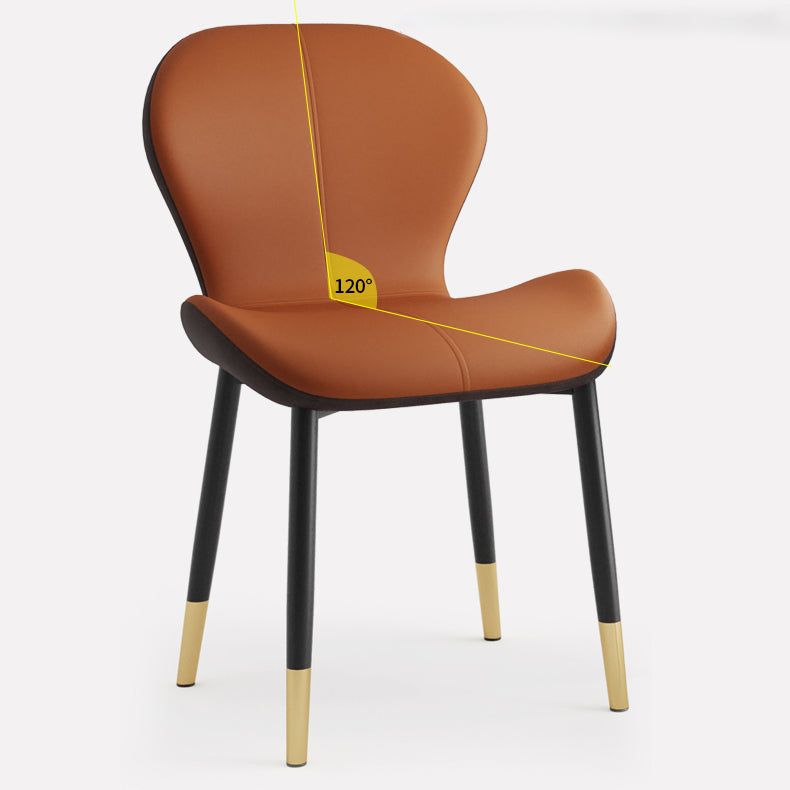 Chaise d'appoint scandinave en cuir PU pour chambre à coucher, finition mate, chaise de salle à manger Parsons