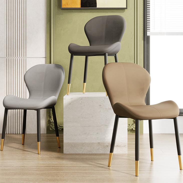 Chaise d'appoint scandinave en cuir PU pour chambre à coucher, finition mate, chaise de salle à manger Parsons