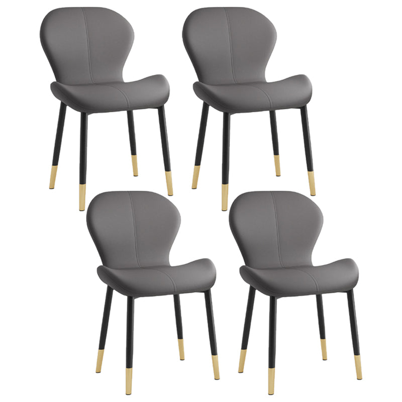 Chaise d'appoint scandinave en cuir PU pour chambre à coucher, finition mate, chaise de salle à manger Parsons