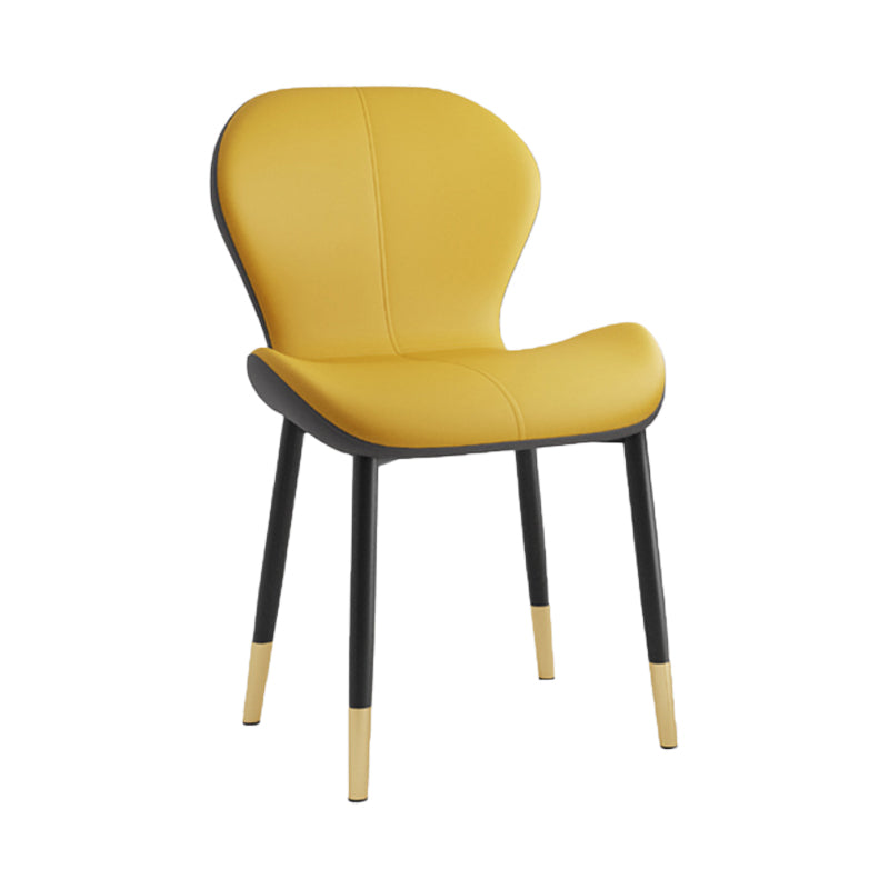 Chaise d'appoint scandinave en cuir PU pour chambre à coucher, finition mate, chaise de salle à manger Parsons
