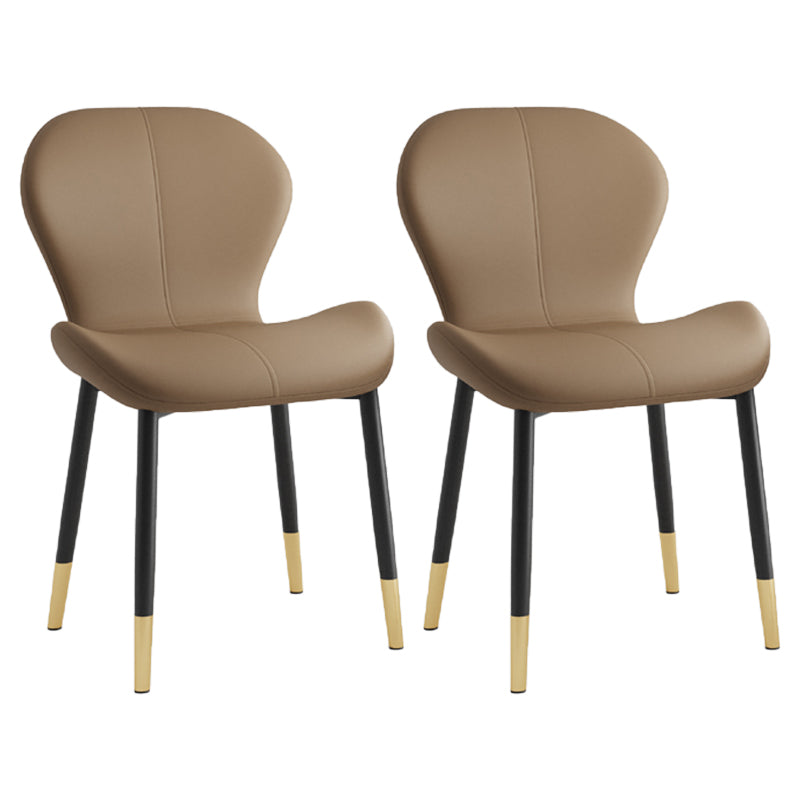Chaise d'appoint scandinave en cuir PU pour chambre à coucher, finition mate, chaise de salle à manger Parsons
