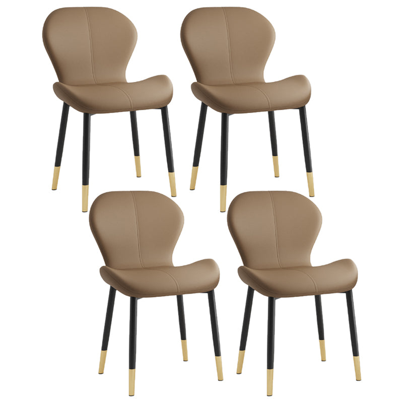 Chaise d'appoint scandinave en cuir PU pour chambre à coucher, finition mate, chaise de salle à manger Parsons