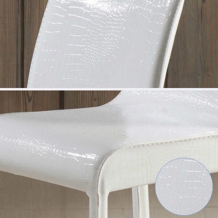 Chaise d'appoint en cuir pour restaurant contemporain Chaise de salle à manger à dossier solide (Ensemble de 2)