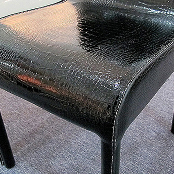 Silla auxiliar de cuero para restaurante contemporáneo, silla de comedor con respaldo sólido (juego de 2)