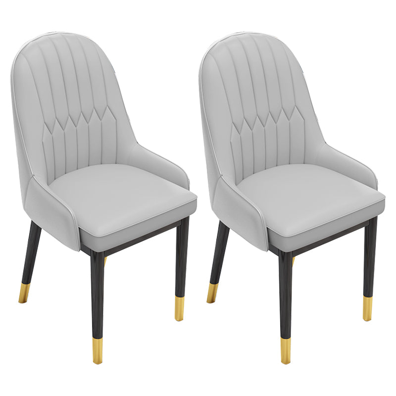 Silla escandinava interior tapizada Parsons Back Silla de comedor de metal