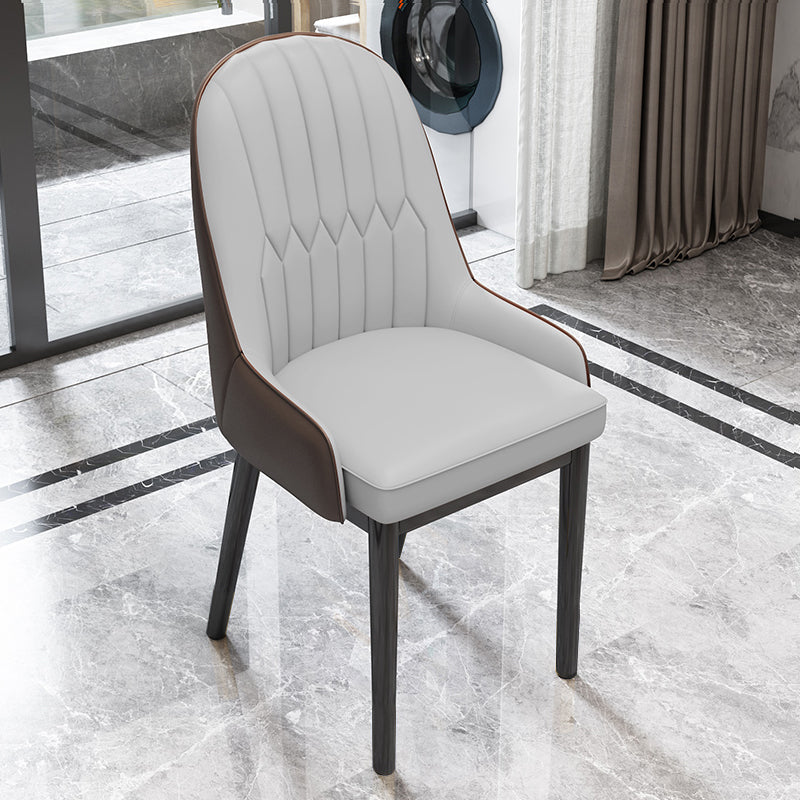 Silla escandinava interior tapizada Parsons Back Silla de comedor de metal