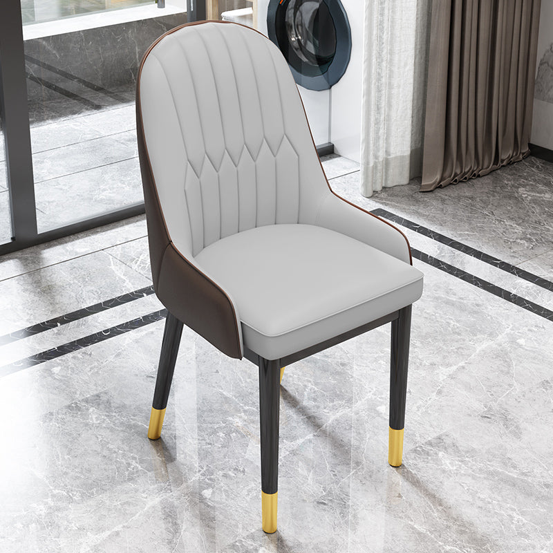 Silla escandinava interior tapizada Parsons Back Silla de comedor de metal