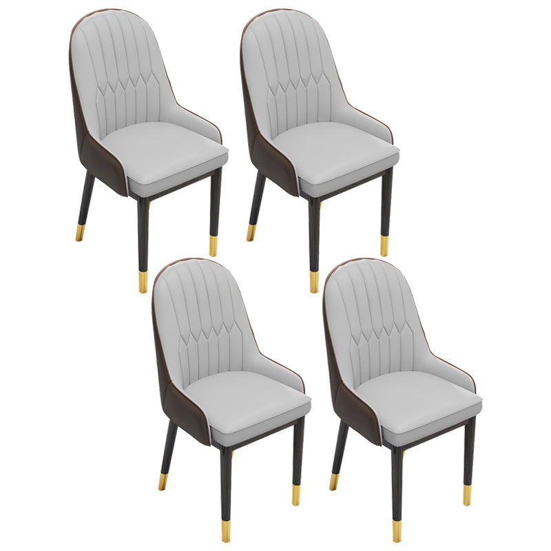 Silla escandinava interior tapizada Parsons Back Silla de comedor de metal