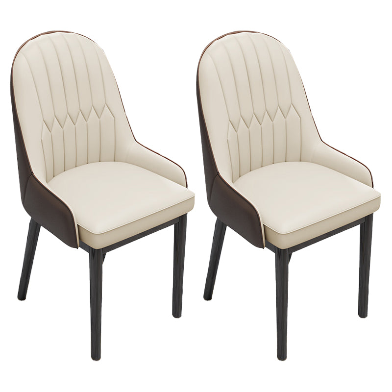 Silla escandinava interior tapizada Parsons Back Silla de comedor de metal