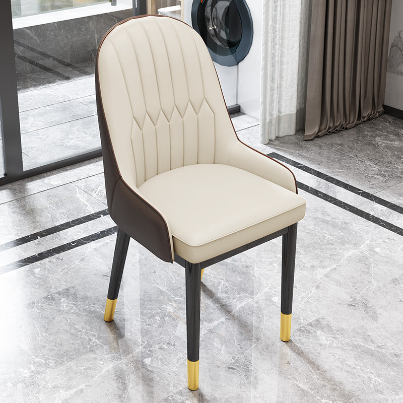 Silla escandinava interior tapizada Parsons Back Silla de comedor de metal