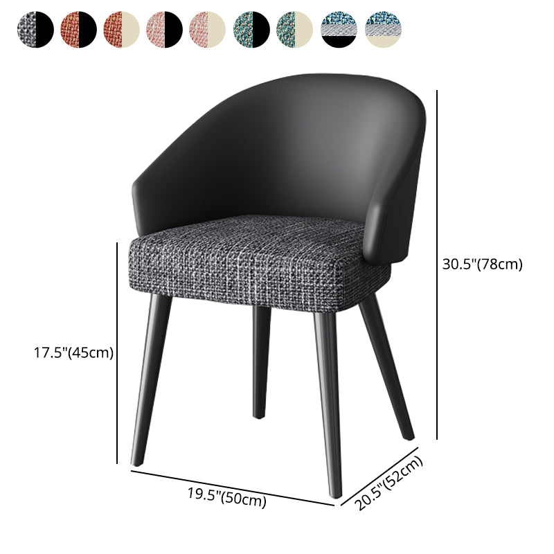 Sillón interior escandinavo tapizado Parsons Back Silla de comedor de metal