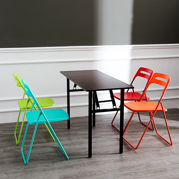 Silla lateral de metal moderna para interiores y exteriores, silla lateral de comedor plegable sin brazos