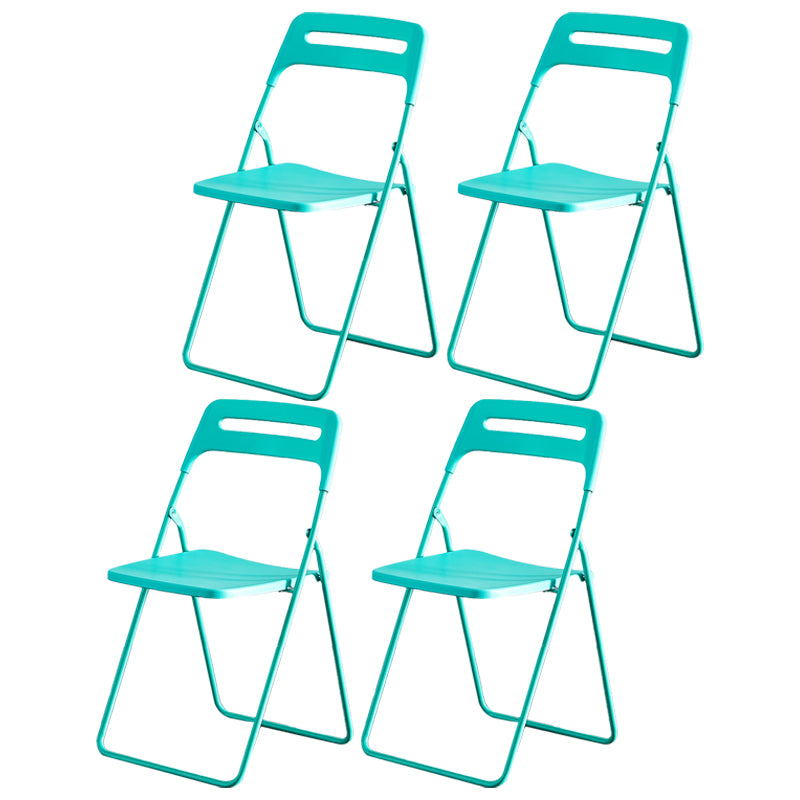 Silla lateral de metal moderna para interiores y exteriores, silla lateral de comedor plegable sin brazos