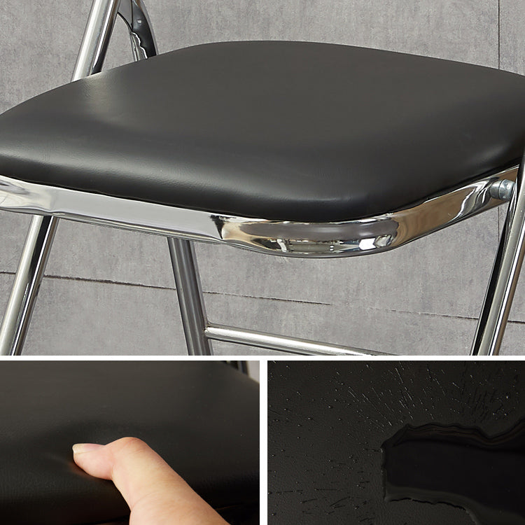 Silla moderna para interiores y exteriores, silla lateral de comedor con respaldo abierto y sin brazos de metal