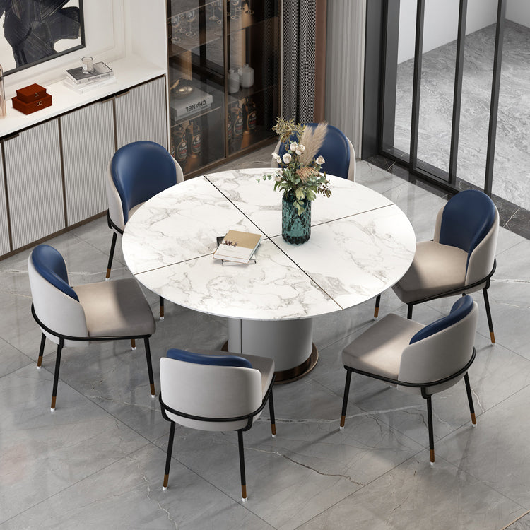 Sillas sin brazos de comedor de metal Glam, sillas tapizadas de comedor para restaurante