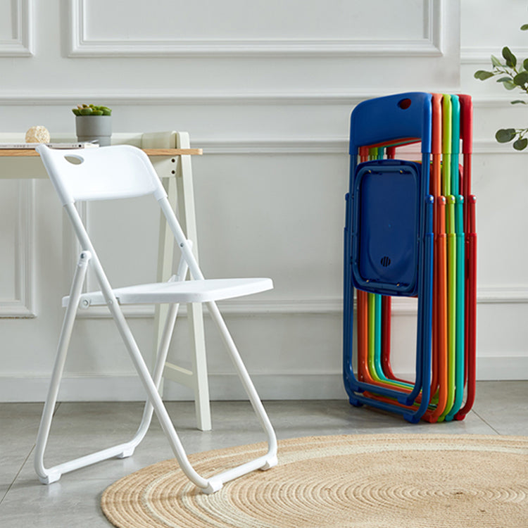 Chaise d'intérieur et d'extérieur moderne en métal, chaise d'appoint pliante à dossier ouvert et sans accoudoirs