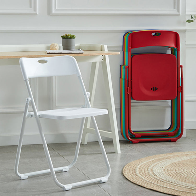 Silla de metal moderna para interiores y exteriores, silla lateral de comedor plegable con respaldo abierto y sin brazos