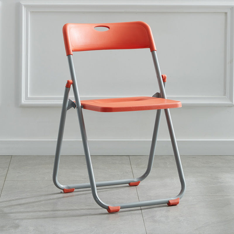 Chaise d'intérieur et d'extérieur moderne en métal, chaise d'appoint pliante à dossier ouvert et sans accoudoirs