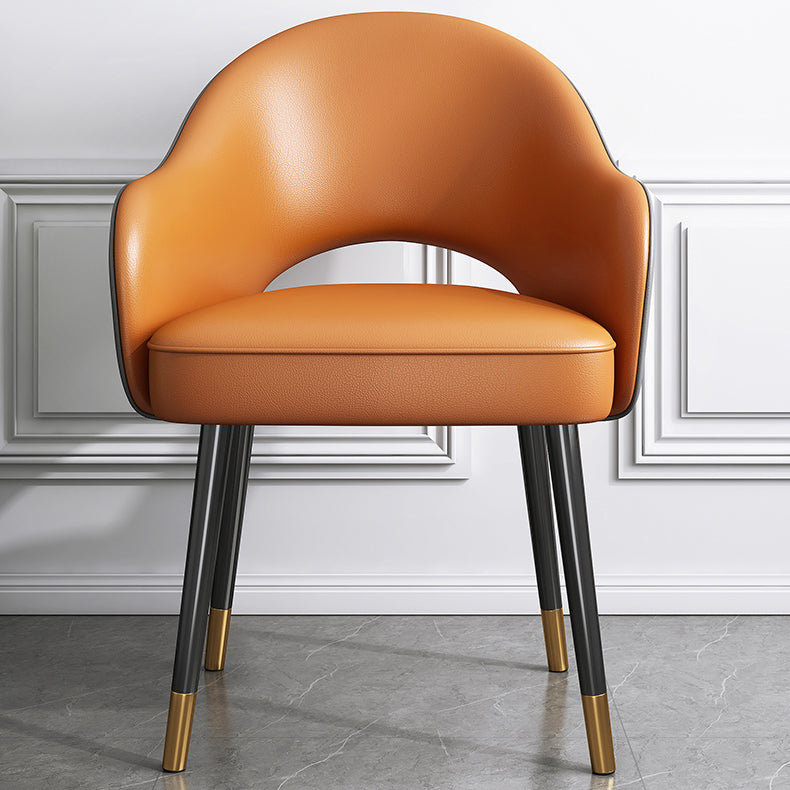 Chaise de salle à manger en métal Glam, chaise latérale de salle à manger simple à dossier ouvert pour Restaurant