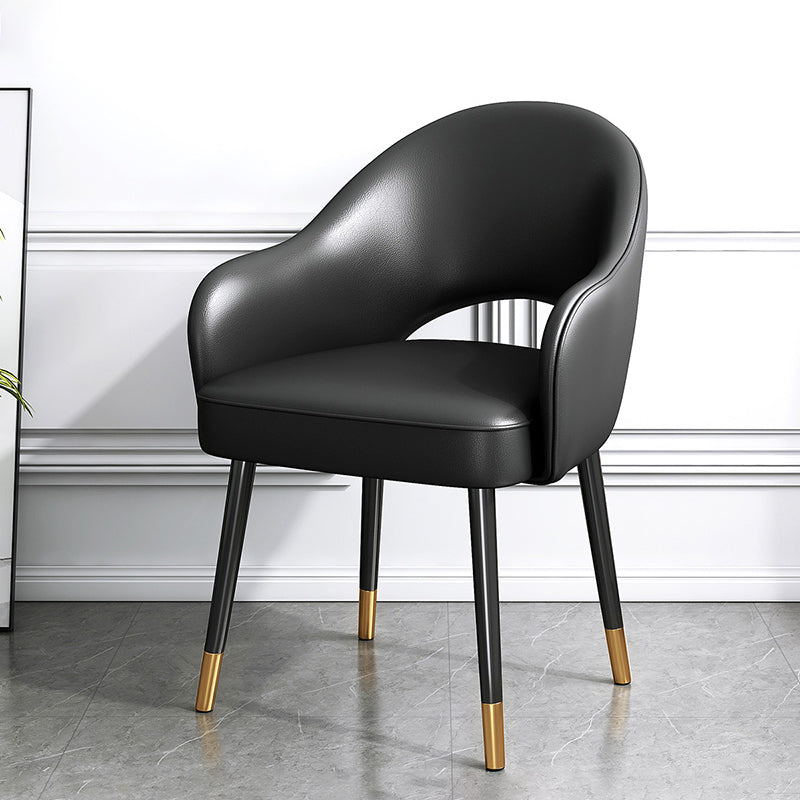 Chaise de salle à manger en métal Glam, chaise latérale de salle à manger simple à dossier ouvert pour Restaurant