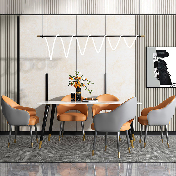 Silla de comedor de metal Glam con respaldo abierto, silla lateral de comedor individual para restaurante