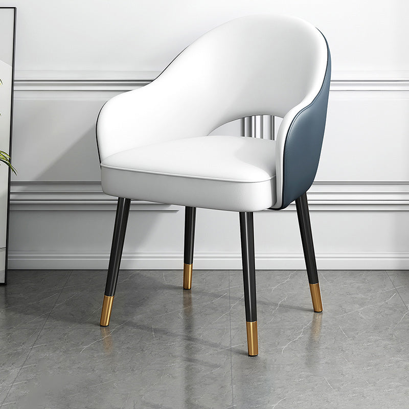 Chaise de salle à manger en métal Glam, chaise latérale de salle à manger simple à dossier ouvert pour Restaurant