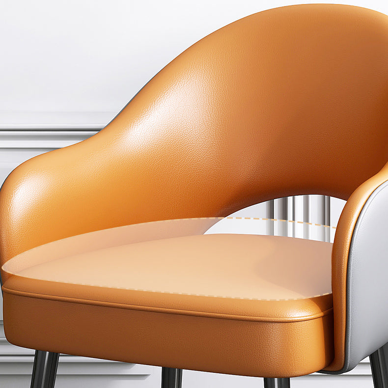 Chaise de salle à manger en métal Glam, chaise latérale de salle à manger simple à dossier ouvert pour Restaurant