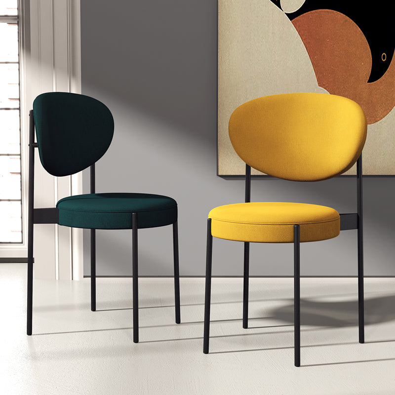 Modern Style Metal Dining Chair Open Back Dining Side Chairs for Kitchen