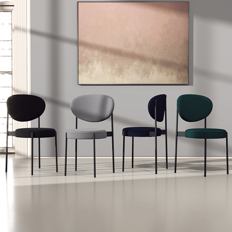 Modern Style Metal Dining Chair Open Back Dining Side Chairs for Kitchen