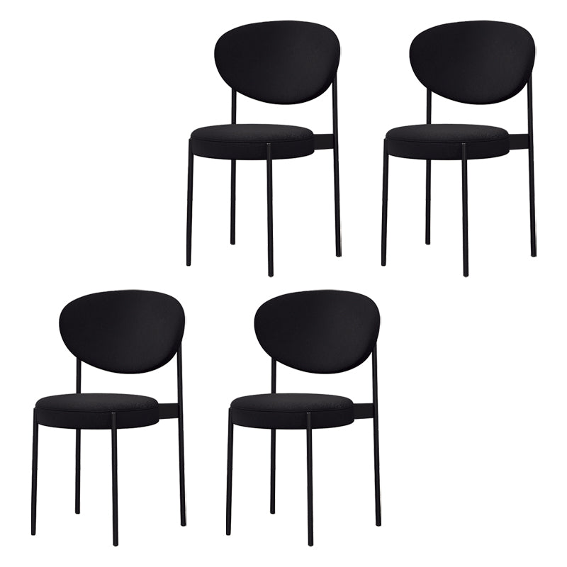 Modern Style Metal Dining Chair Open Back Dining Side Chairs for Kitchen