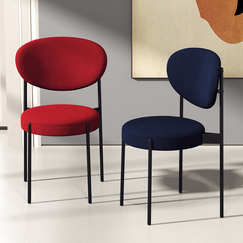 Modern Style Metal Dining Chair Open Back Dining Side Chairs for Kitchen