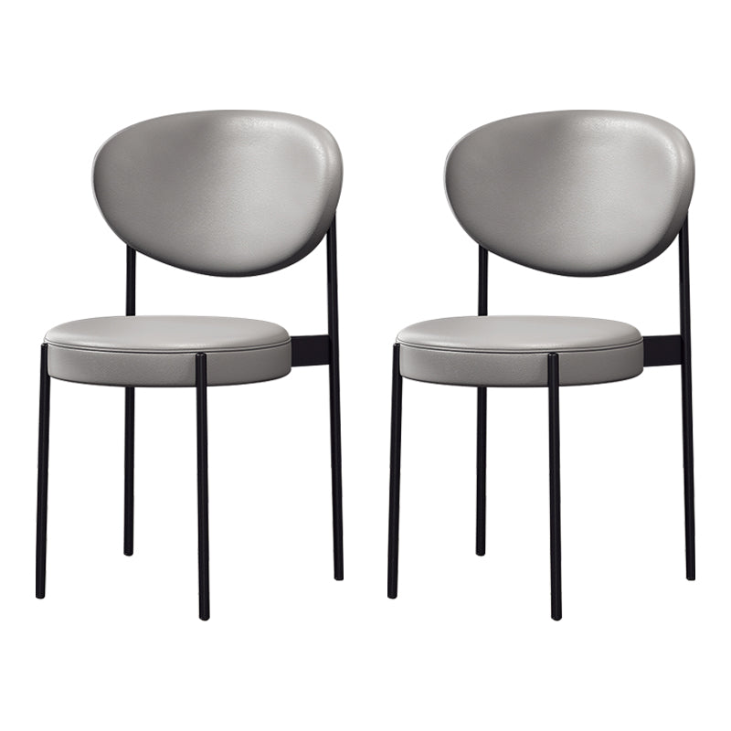 Modern Style Metal Dining Chair Open Back Dining Side Chairs for Kitchen