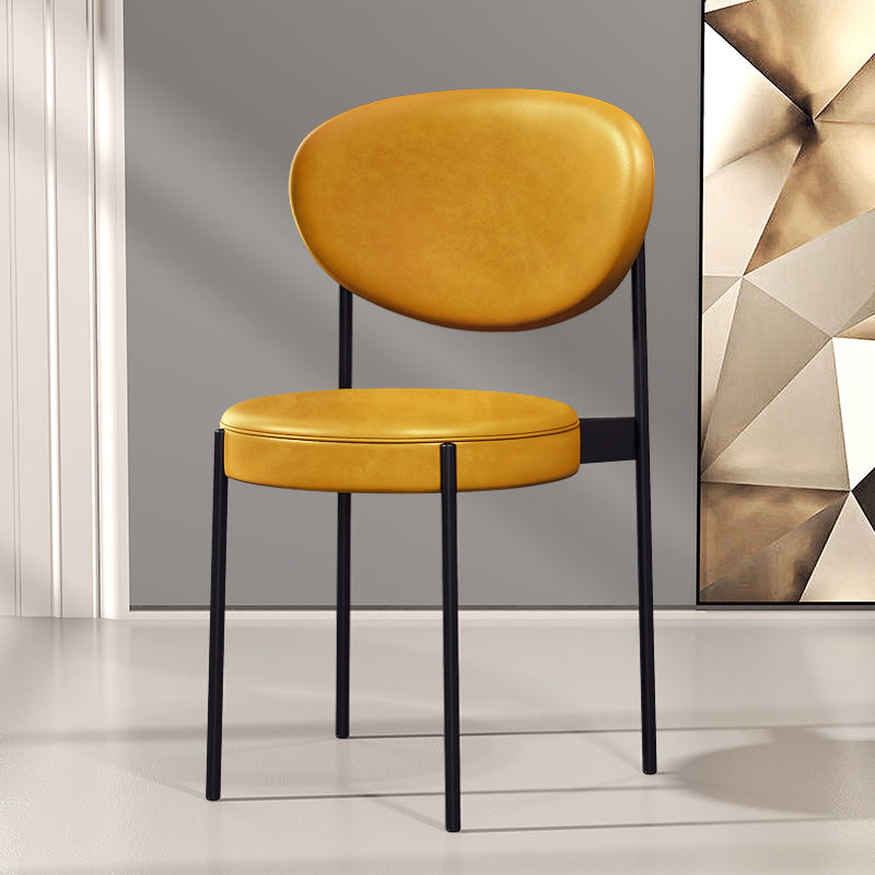 Modern Style Metal Dining Chair Open Back Dining Side Chairs for Kitchen