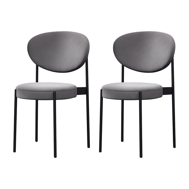 Modern Style Metal Dining Chair Open Back Dining Side Chairs for Kitchen