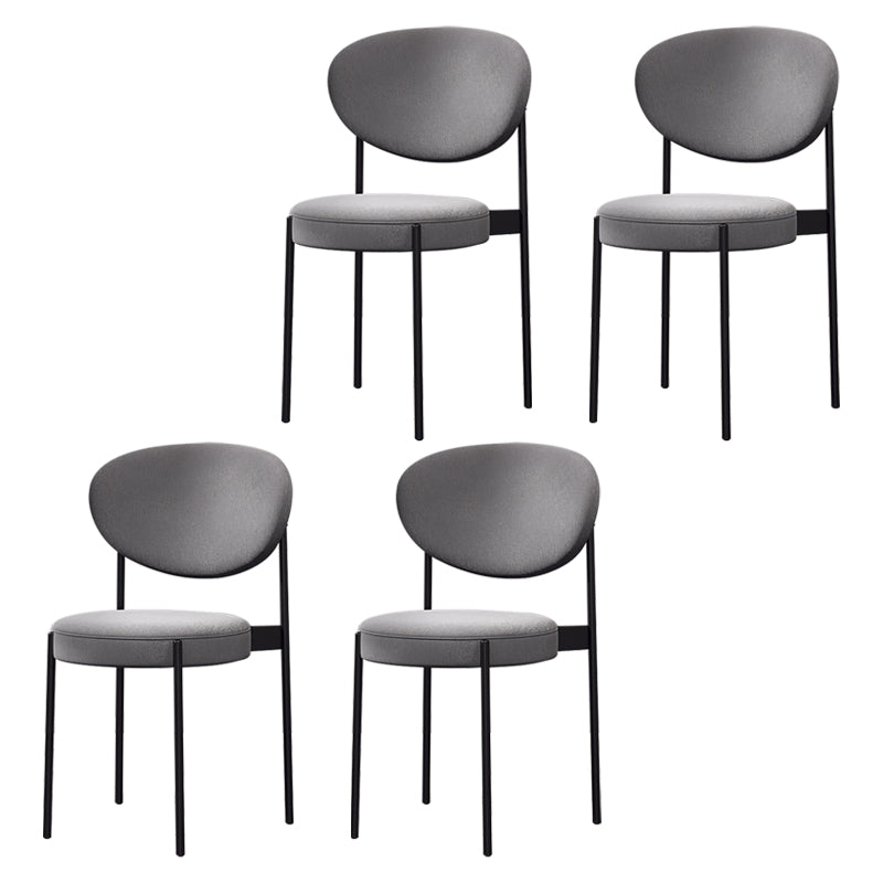 Modern Style Metal Dining Chair Open Back Dining Side Chairs for Kitchen