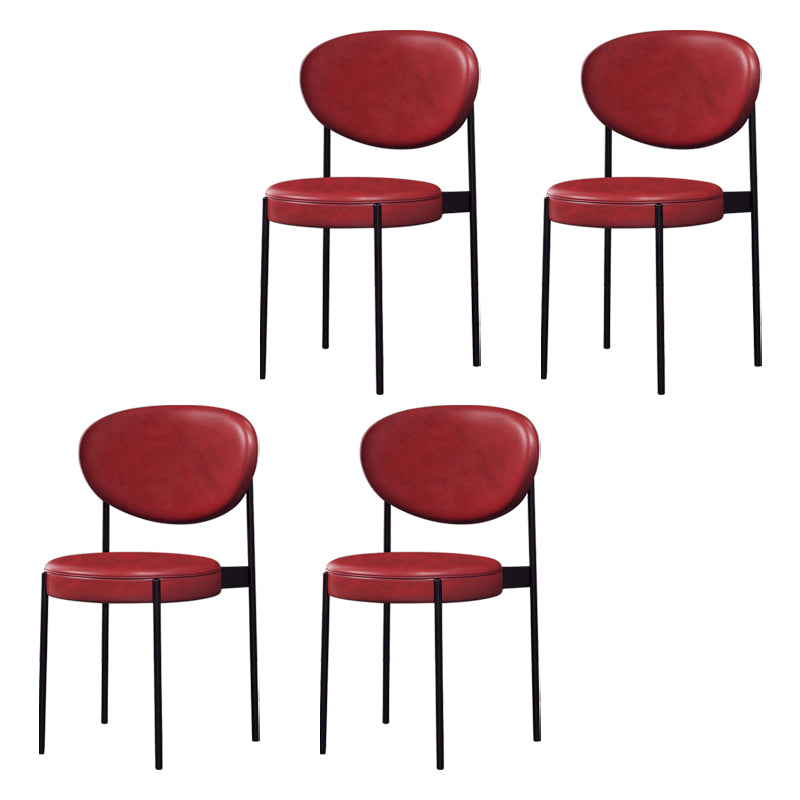 Modern Style Metal Dining Chair Open Back Dining Side Chairs for Kitchen