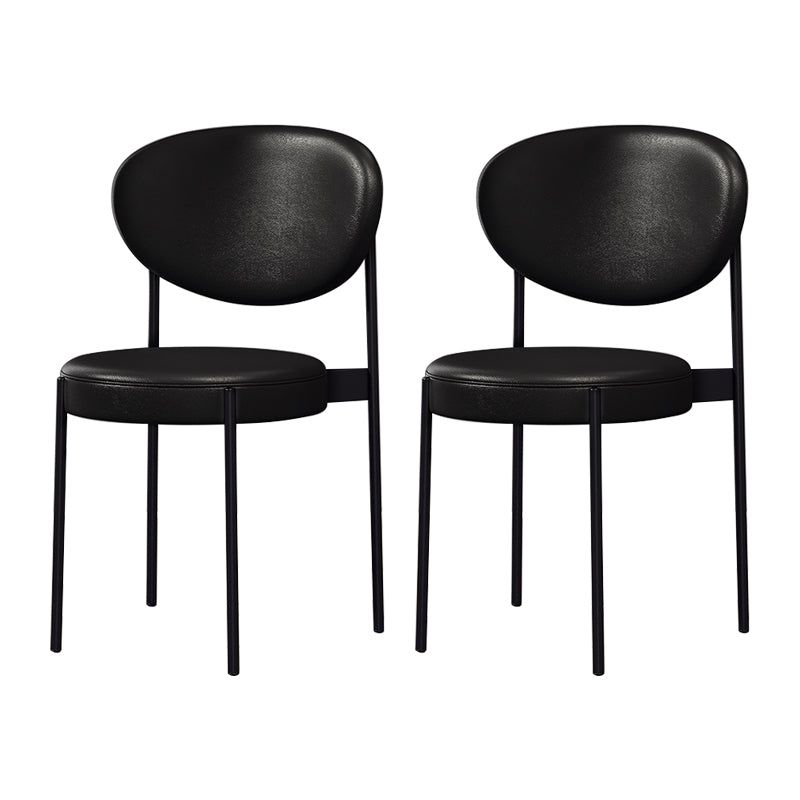 Modern Style Metal Dining Chair Open Back Dining Side Chairs for Kitchen