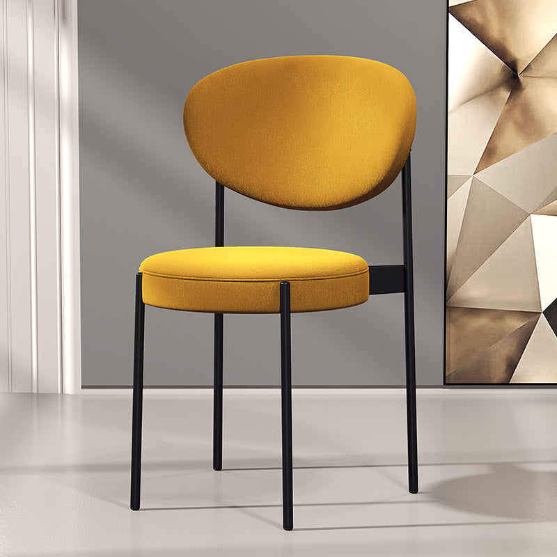 Modern Style Metal Dining Chair Open Back Dining Side Chairs for Kitchen