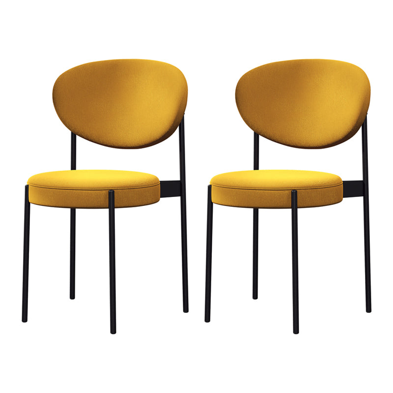 Modern Style Metal Dining Chair Open Back Dining Side Chairs for Kitchen